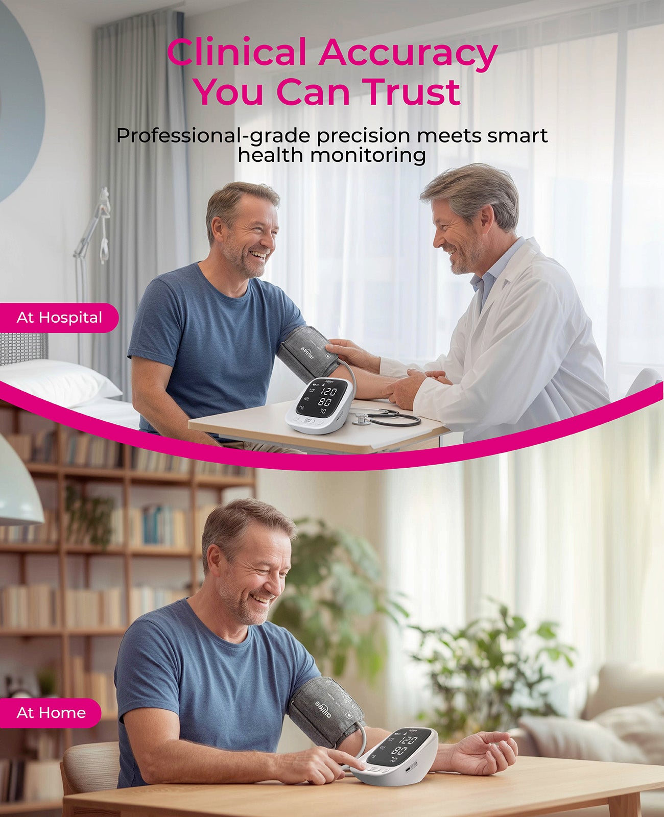 AILIFEE U181 | Professional Blood Pressure Monitor with 16.5" Wide-Range Cuff, One-Touch Clinical Accuracy & Dual-Power Mode