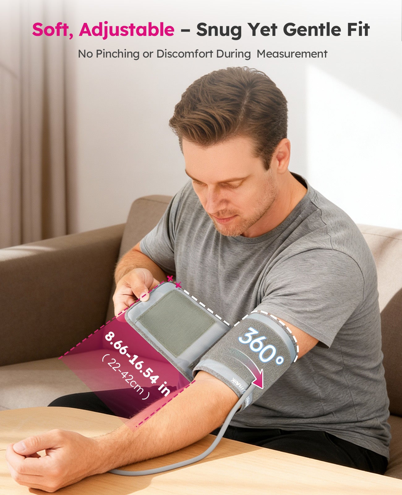 AILIFEE U312 | Professional Voice-Guided Blood Pressure Monitor with 3-Color Backlit LED, Universal Wide Cuff & Dual-Power System
