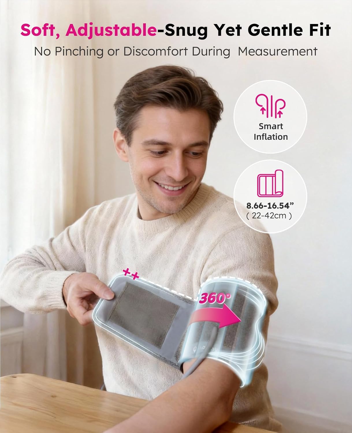 AILIFEE U231 | Voice-Guided Blood Pressure Monitor with 3-Color LED Backlight, 180-Memory Dual User Mode & Universal Wide Cuff