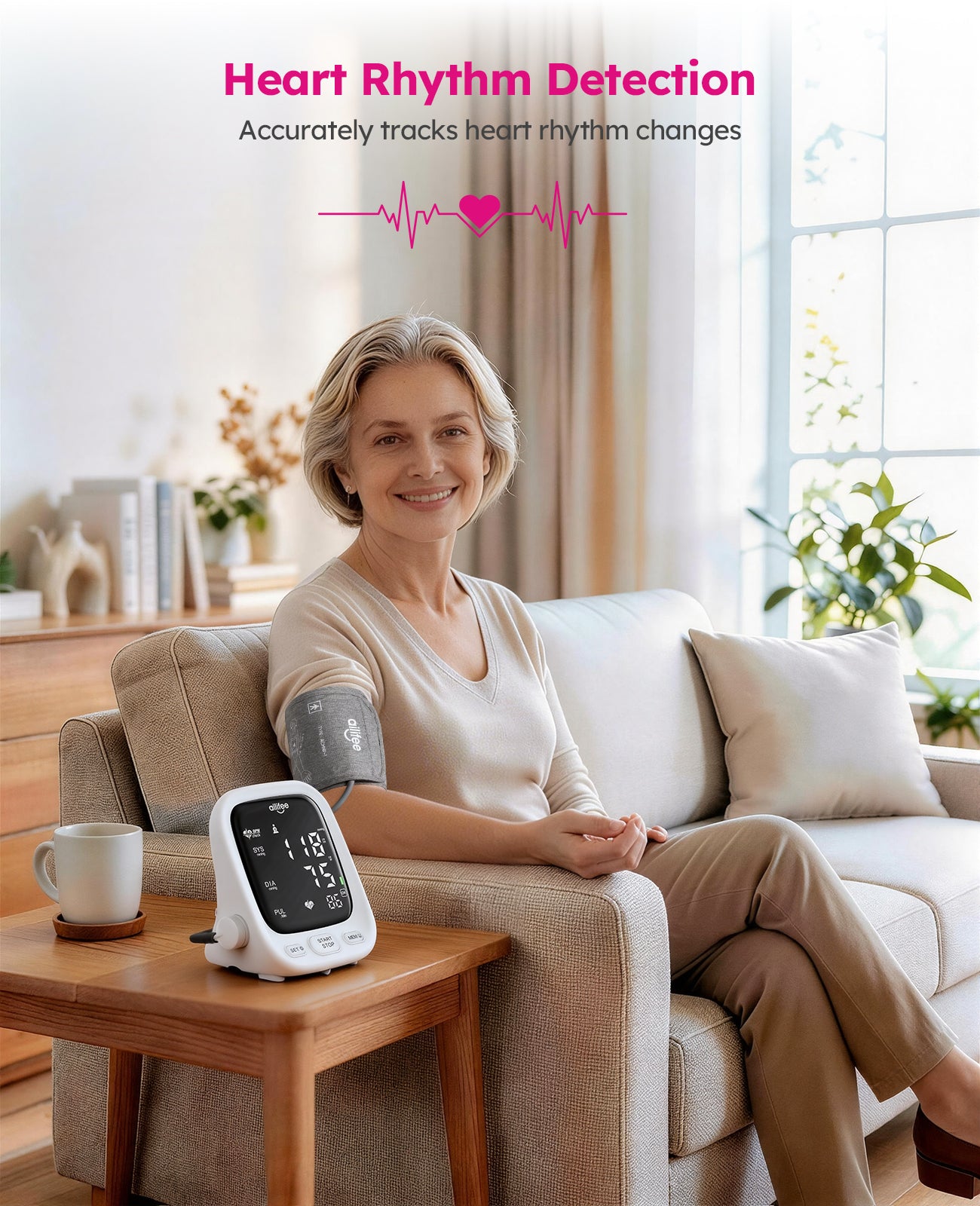 AILIFEE U312 | Professional Voice-Guided Blood Pressure Monitor with 3-Color Backlit LED, Universal Wide Cuff & Dual-Power System